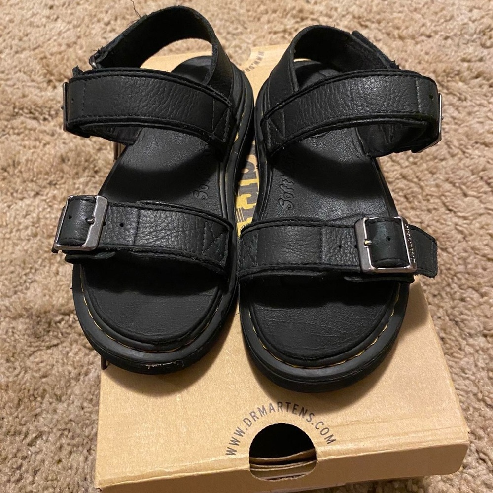 Dr. Martens Kids Black Leather Sandals